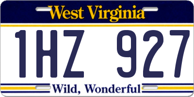 WV license plate 1HZ927