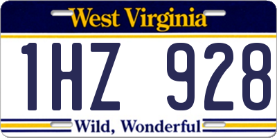 WV license plate 1HZ928