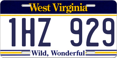 WV license plate 1HZ929