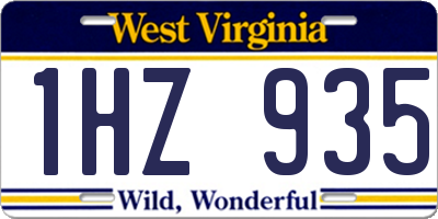 WV license plate 1HZ935