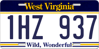 WV license plate 1HZ937