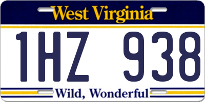 WV license plate 1HZ938
