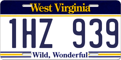 WV license plate 1HZ939
