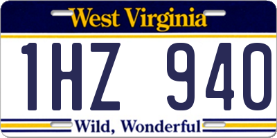 WV license plate 1HZ940