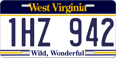 WV license plate 1HZ942