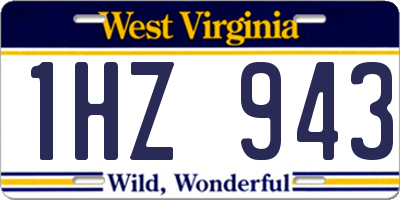 WV license plate 1HZ943