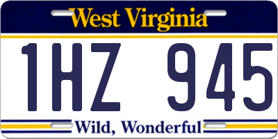 WV license plate 1HZ945