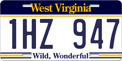 WV license plate 1HZ947