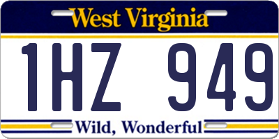 WV license plate 1HZ949