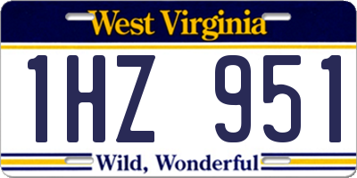 WV license plate 1HZ951