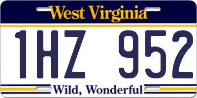 WV license plate 1HZ952