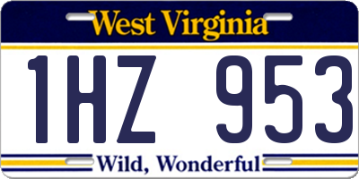 WV license plate 1HZ953