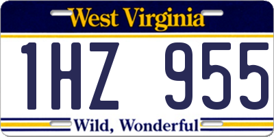 WV license plate 1HZ955