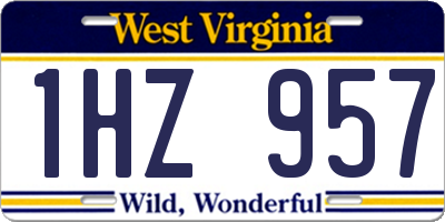 WV license plate 1HZ957