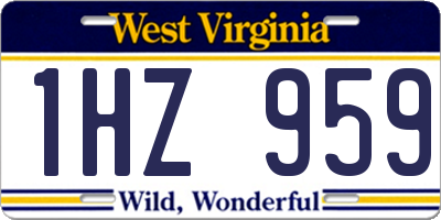 WV license plate 1HZ959