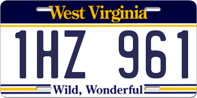 WV license plate 1HZ961