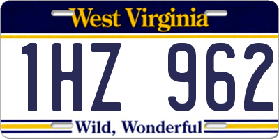 WV license plate 1HZ962