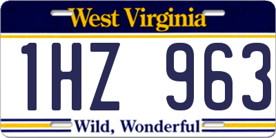 WV license plate 1HZ963