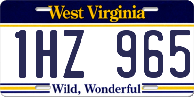 WV license plate 1HZ965
