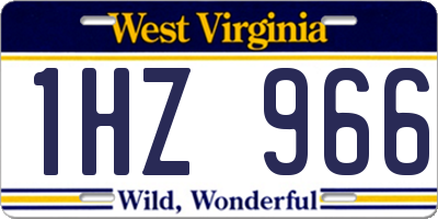 WV license plate 1HZ966