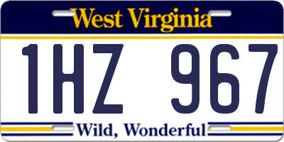 WV license plate 1HZ967