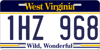 WV license plate 1HZ968