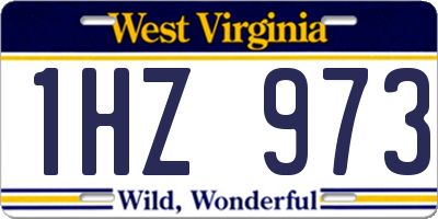 WV license plate 1HZ973
