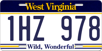 WV license plate 1HZ978