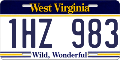 WV license plate 1HZ983