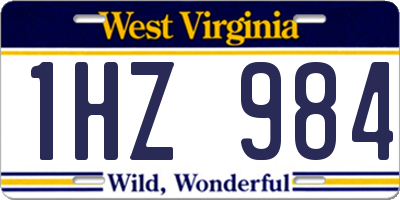 WV license plate 1HZ984