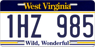 WV license plate 1HZ985
