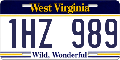 WV license plate 1HZ989