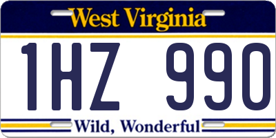 WV license plate 1HZ990
