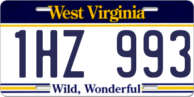 WV license plate 1HZ993