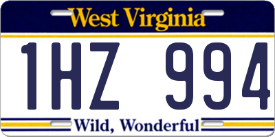 WV license plate 1HZ994