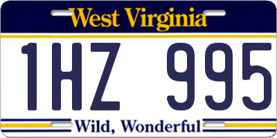WV license plate 1HZ995