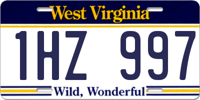 WV license plate 1HZ997