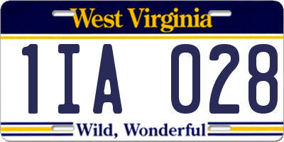WV license plate 1IA028