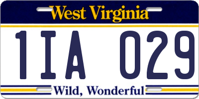 WV license plate 1IA029