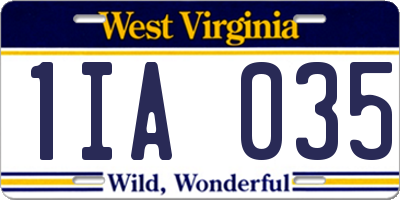 WV license plate 1IA035