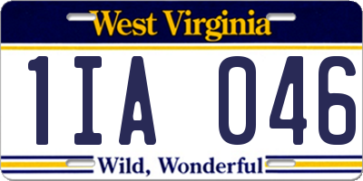 WV license plate 1IA046