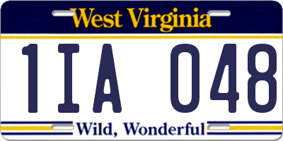 WV license plate 1IA048