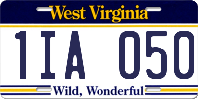 WV license plate 1IA050