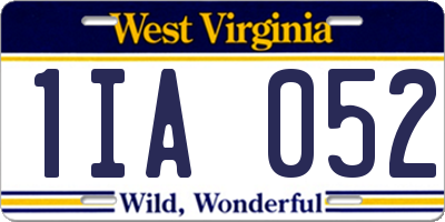 WV license plate 1IA052