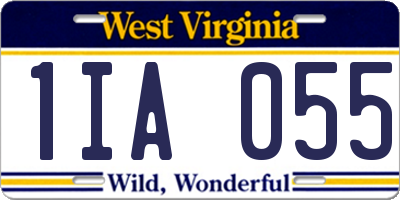 WV license plate 1IA055