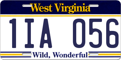 WV license plate 1IA056
