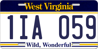 WV license plate 1IA059