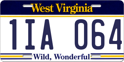 WV license plate 1IA064