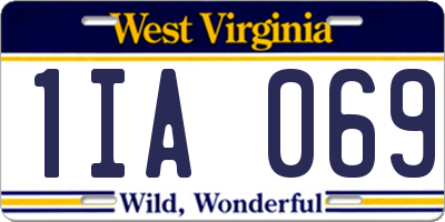 WV license plate 1IA069