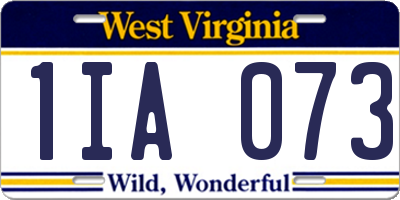 WV license plate 1IA073